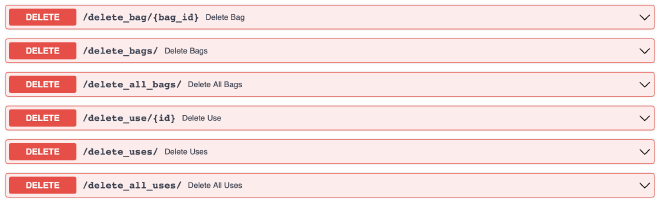 API deletion endpoints