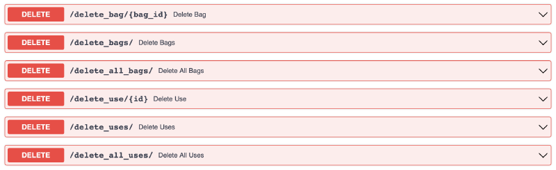 API deletion endpoints